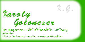 karoly goloncser business card